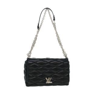LOUIS VUITTON Quilted Martage Shoulder Bag Calfskin Black M50216